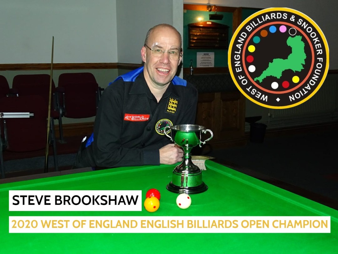 WOE Open Billiards Winner - Steve Brookshaw 2019-20